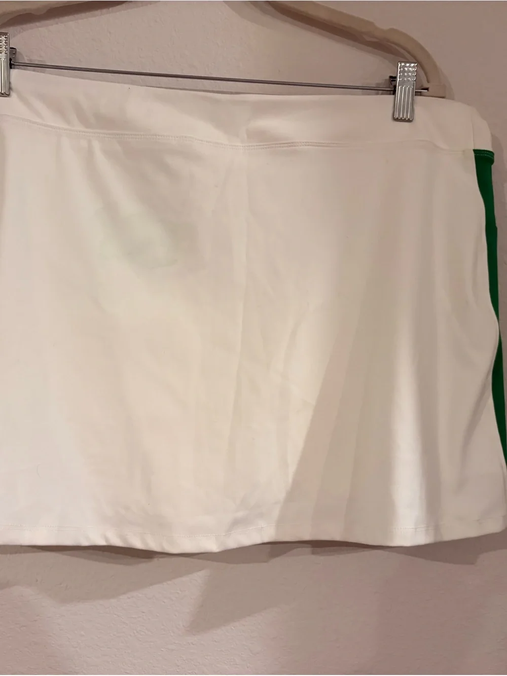Garage White Women's Skort with Green Side Trim